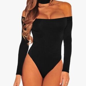 Amazon Black Off-Shoulder Bodysuit